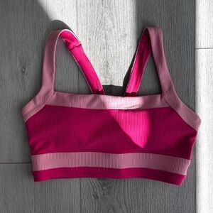 Lorna Jane Babin Pink Flaunt It Rib Sports Bra